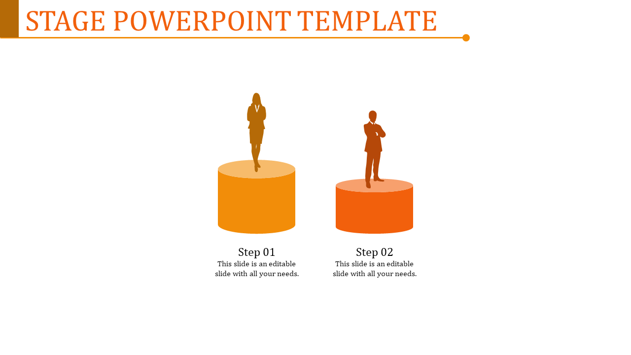 Attractive Stage PowerPoint Template In Orange Color
